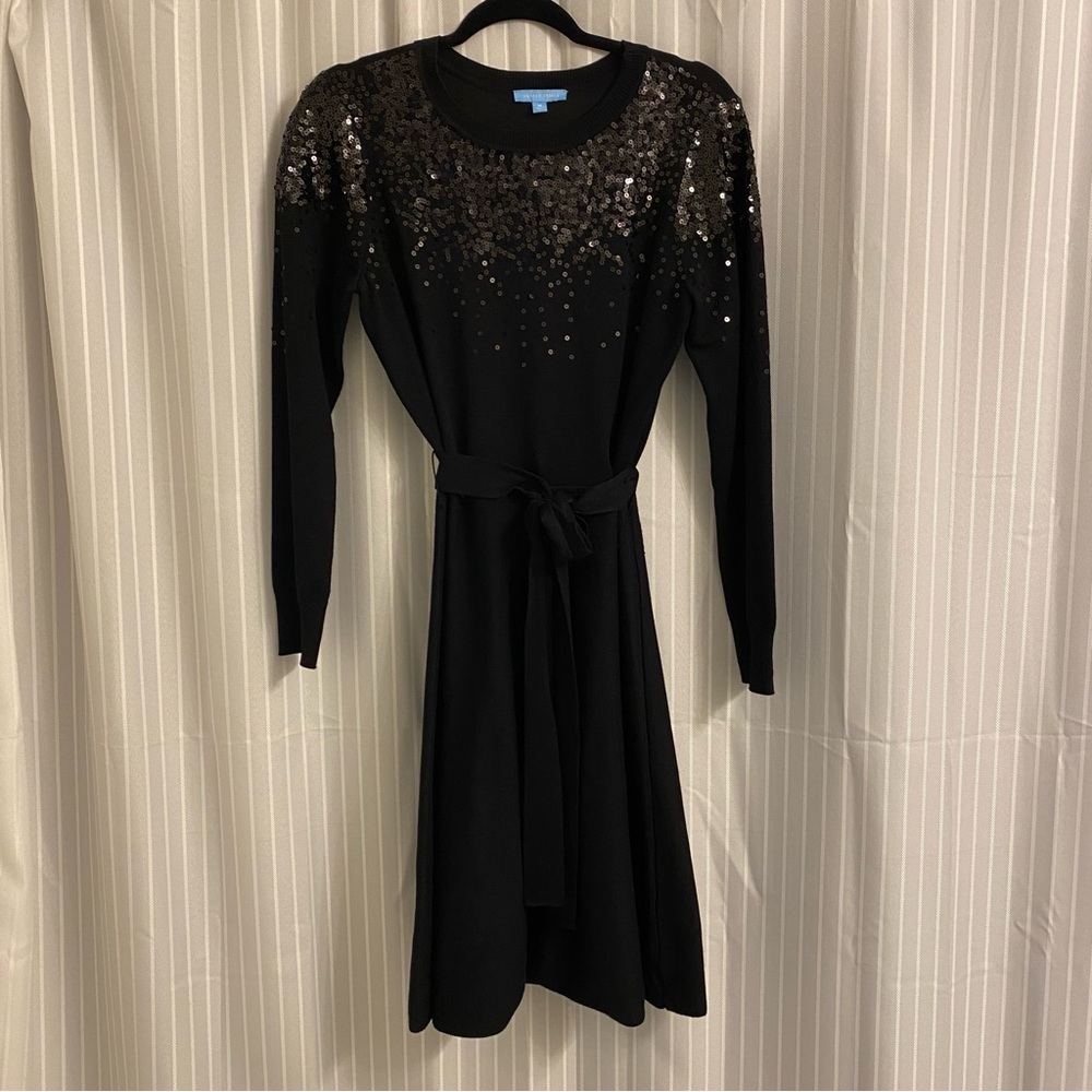 Draper James Sequins embellished Sweater Dress Black Size Medium